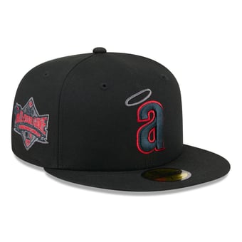 Men's New Era  Black Los Angeles Angels Color Pop 59FIFTY Fitted Hat