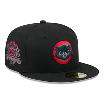 Men's New Era  Black Chicago Cubs Color Pop 59FIFTY Fitted Hat