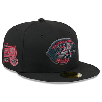 Men's New Era  Black Cincinnati Reds Color Pop 59FIFTY Fitted Hat