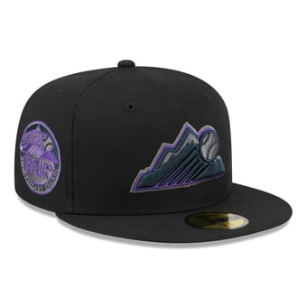 Men's New Era  Black Colorado Rockies Color Pop 59FIFTY Fitted Hat