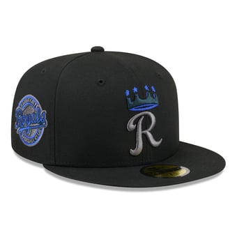 Men's New Era  Black Kansas City Royals Color Pop 59FIFTY Fitted Hat