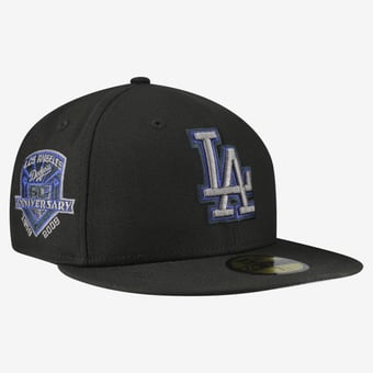 Men's New Era  Black Los Angeles Dodgers Color Pop 59FIFTY Fitted Hat