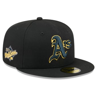 Men's New Era  Black Athletics Color Pop 59FIFTY Fitted Hat