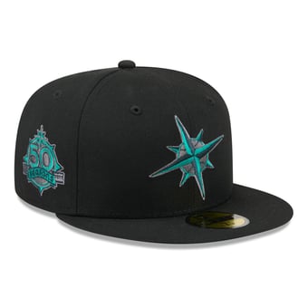 Men's New Era  Black Seattle Mariners Color Pop 59FIFTY Fitted Hat