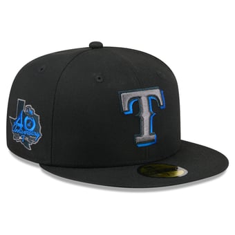 Men's New Era  Black Texas Rangers Color Pop 59FIFTY Fitted Hat