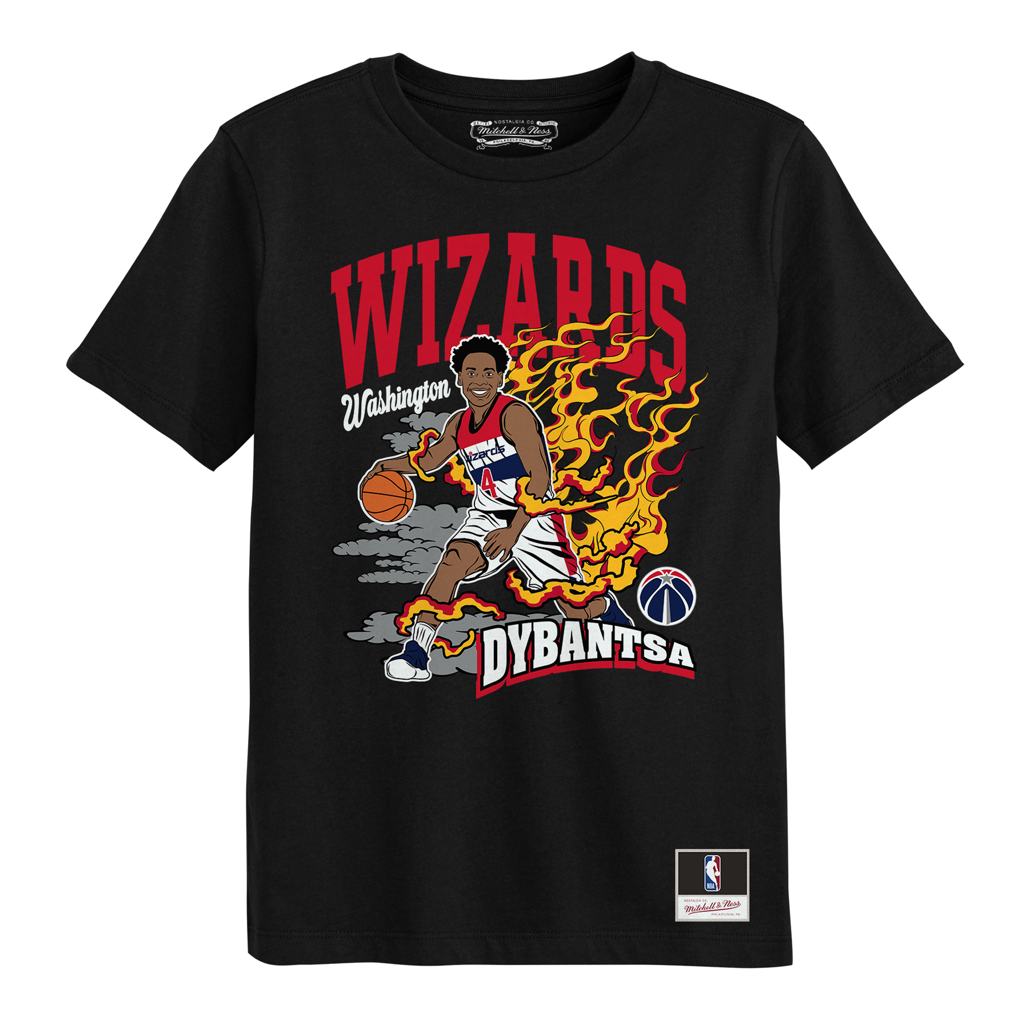 Preschool Mitchell & Ness AJ Dybantsa Black Washington Wizards Fired Up T-Shirt