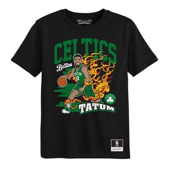 Preschool Mitchell & Ness Jayson Tatum Black Boston Celtics Fired Up T-Shirt
