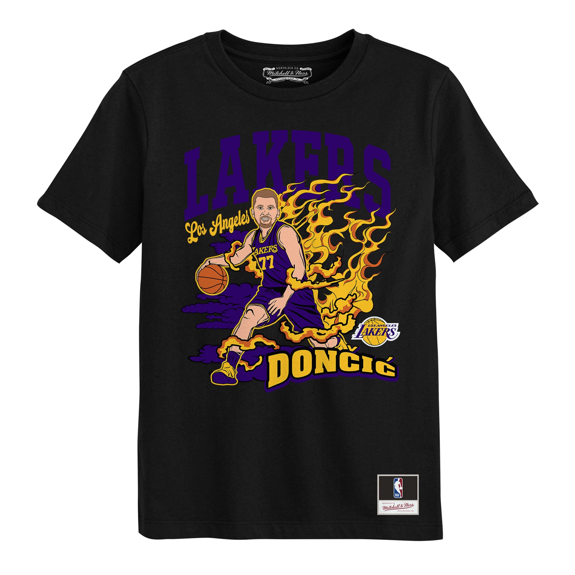 Mitchell & Ness Preschool Mitchell Ness Luka Doncic Black Los Angeles Lakers Fired Up T-Shirt - Black