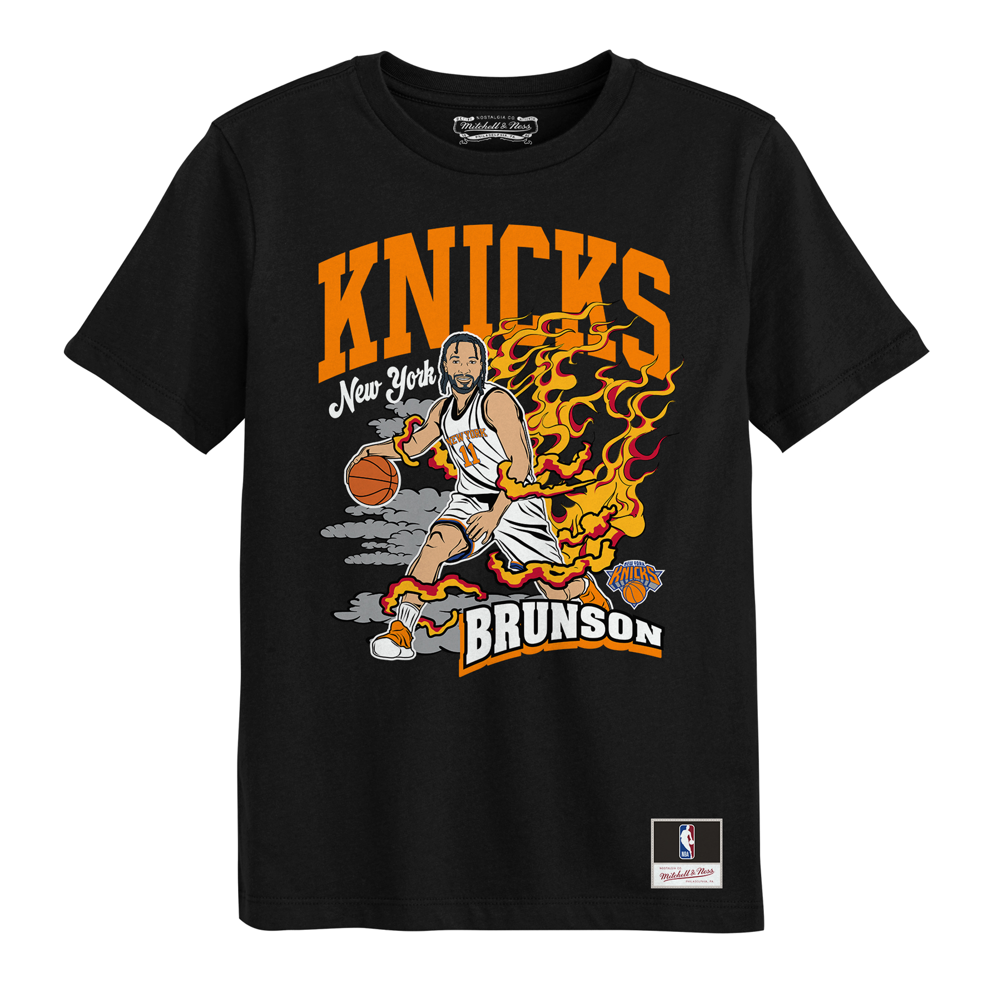 Mitchell & Ness Preschool Jalen Brunson Black New York Knicks Fired Up T-Shirt - Black