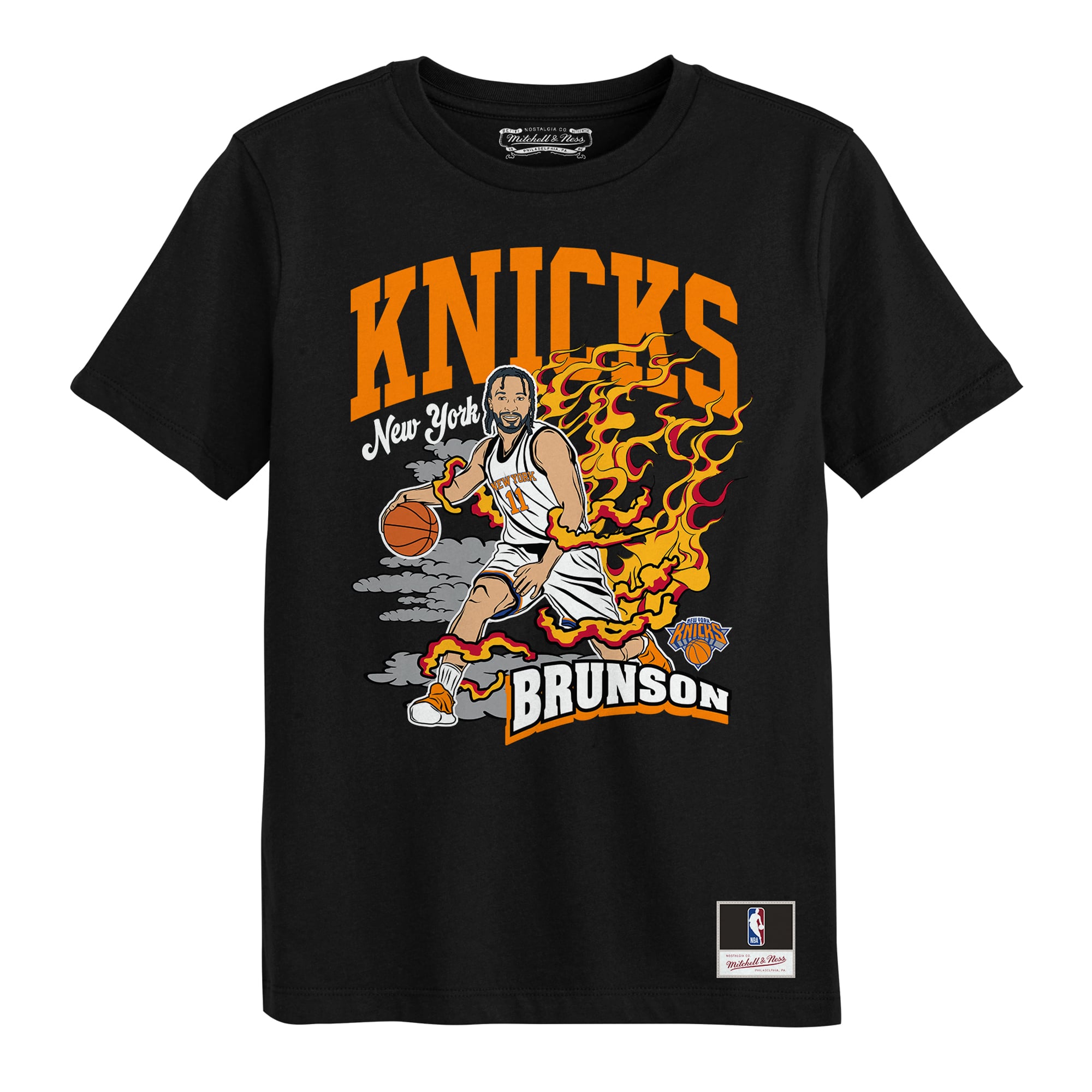Mitchell & Ness Preschool Jalen Brunson Black New York Knicks Fired Up T-Shirt - Black