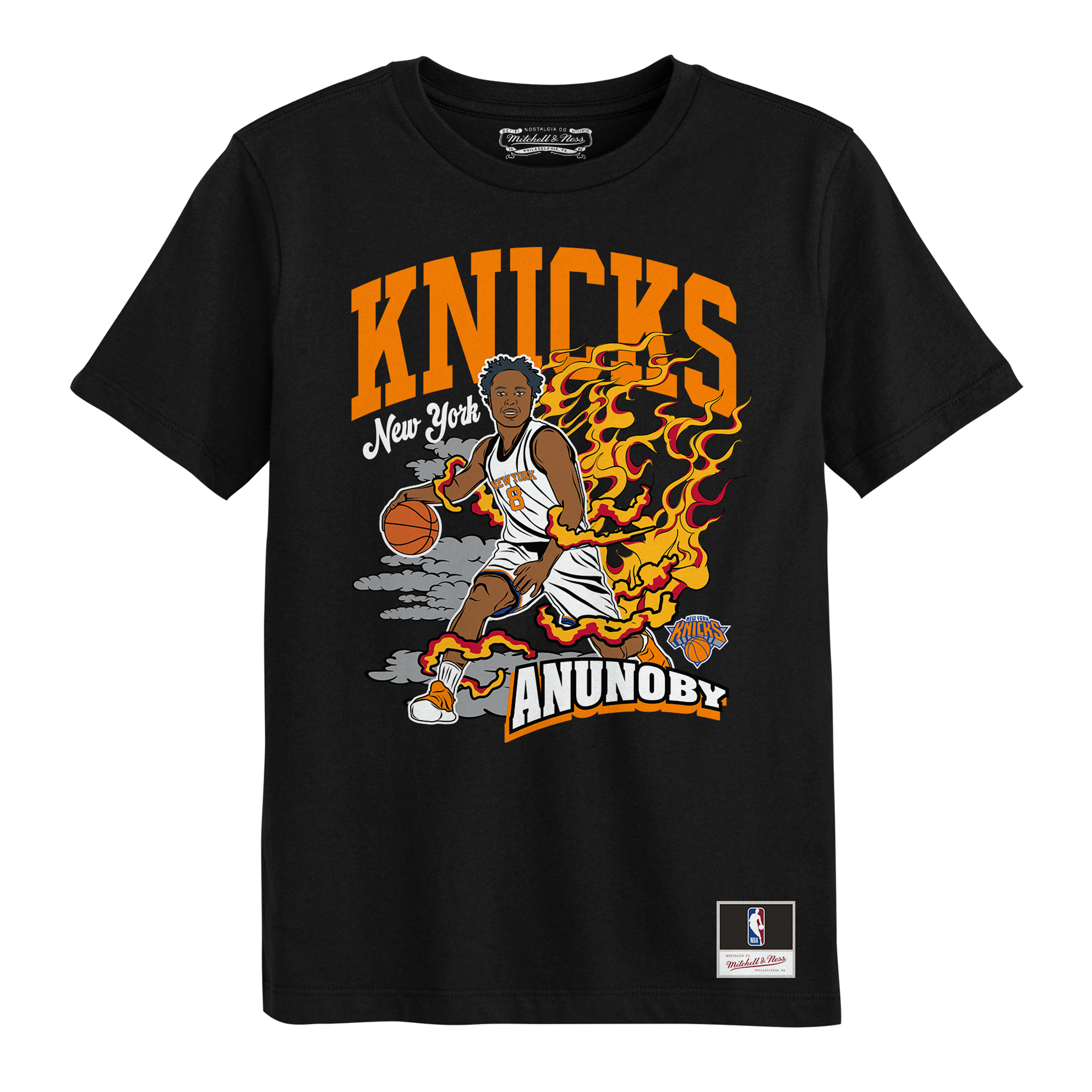 Preschool Mitchell & Ness OG Anunoby Black New York Knicks Fired Up T-Shirt