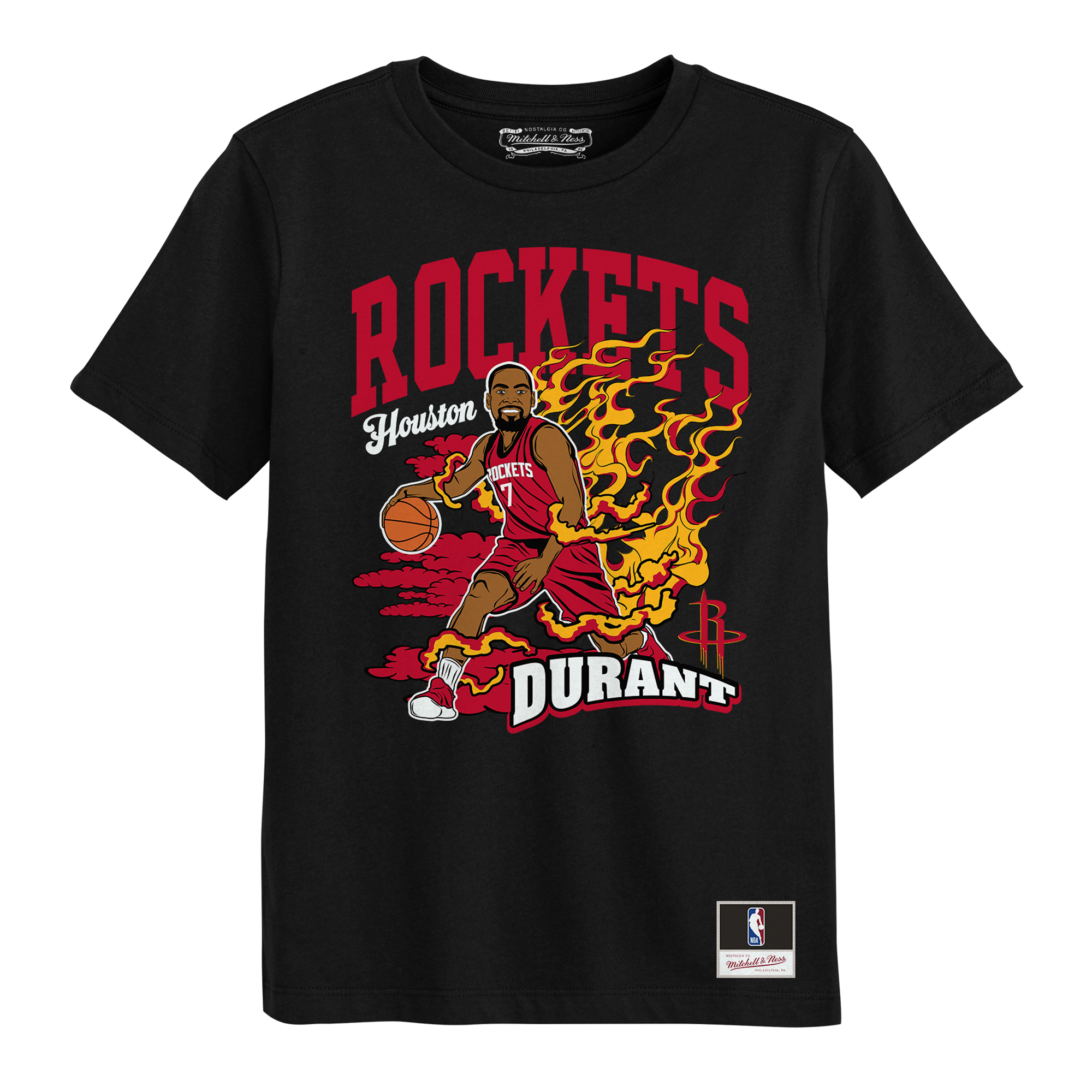 Preschool Mitchell & Ness Kevin Durant Black Houston Rockets Fired Up T-Shirt