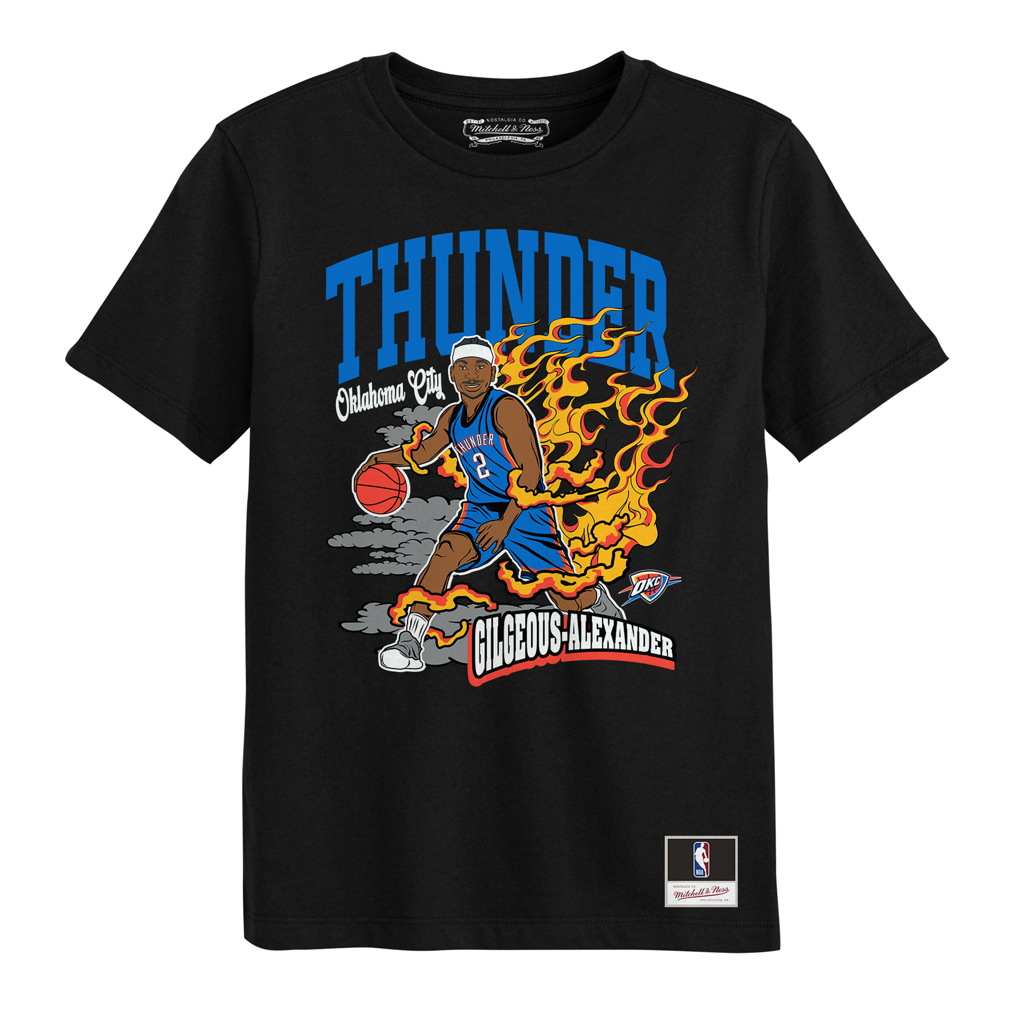 Preschool Mitchell & Ness Shai Gilgeous-Alexander Black Oklahoma City Thunder Fired Up T-Shirt