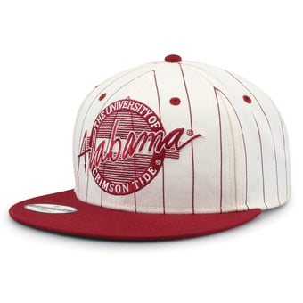 Unisex The Game White/Crimson Alabama Crimson Tide '90 Pinstripe Snapback Hat