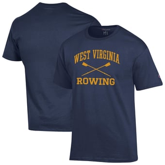 Men's Champion Navy West Virginia Mountaineers Rowing T-Shirt