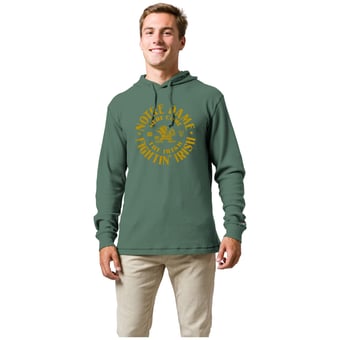Men's League Collegiate Wear Hunter Green Notre Dame Fighting Irish Guinness Leprechaun Waffle Knit Hoodie