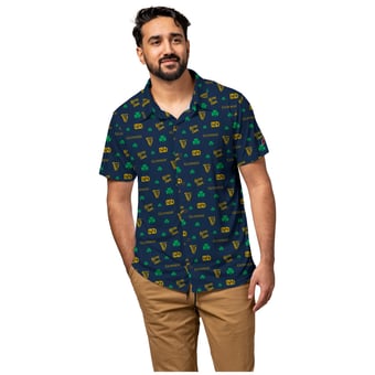 Men's League Collegiate Wear Navy Notre Dame Fighting Irish Guinness Saturdays Logos Button-Up Shirt