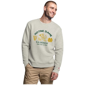 Men's League Collegiate Wear Oatmeal Notre Dame Fighting Irish Guinness Triple Logo Sweatshirt