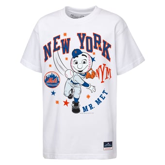 Youth Mitchell & Ness White New York Mets Mascot Star Power T-Shirt