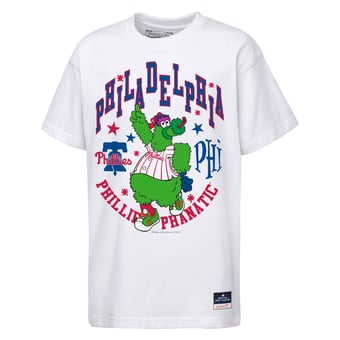 Youth Mitchell & Ness White Philadelphia Phillies Mascot Star Power T-Shirt