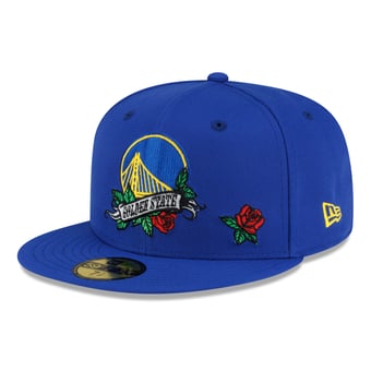 Men's New Era  Royal Golden State Warriors Rose Banner 59FIFTY Fitted Hat