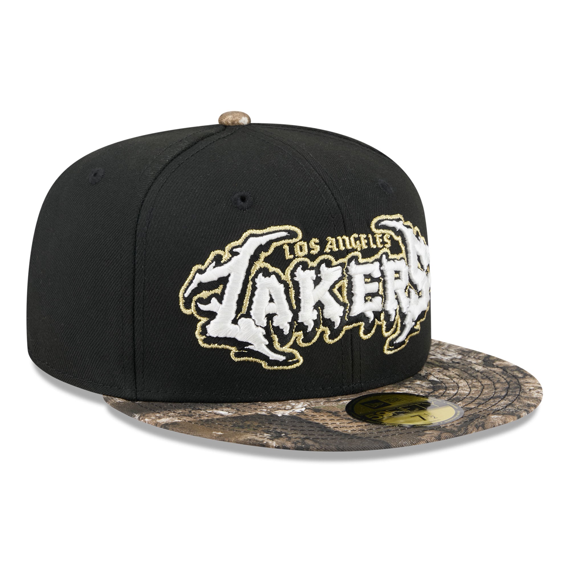 Men's New Era Black Los Angeles Lakers Thrilla 59FIFTY Fitted Hat