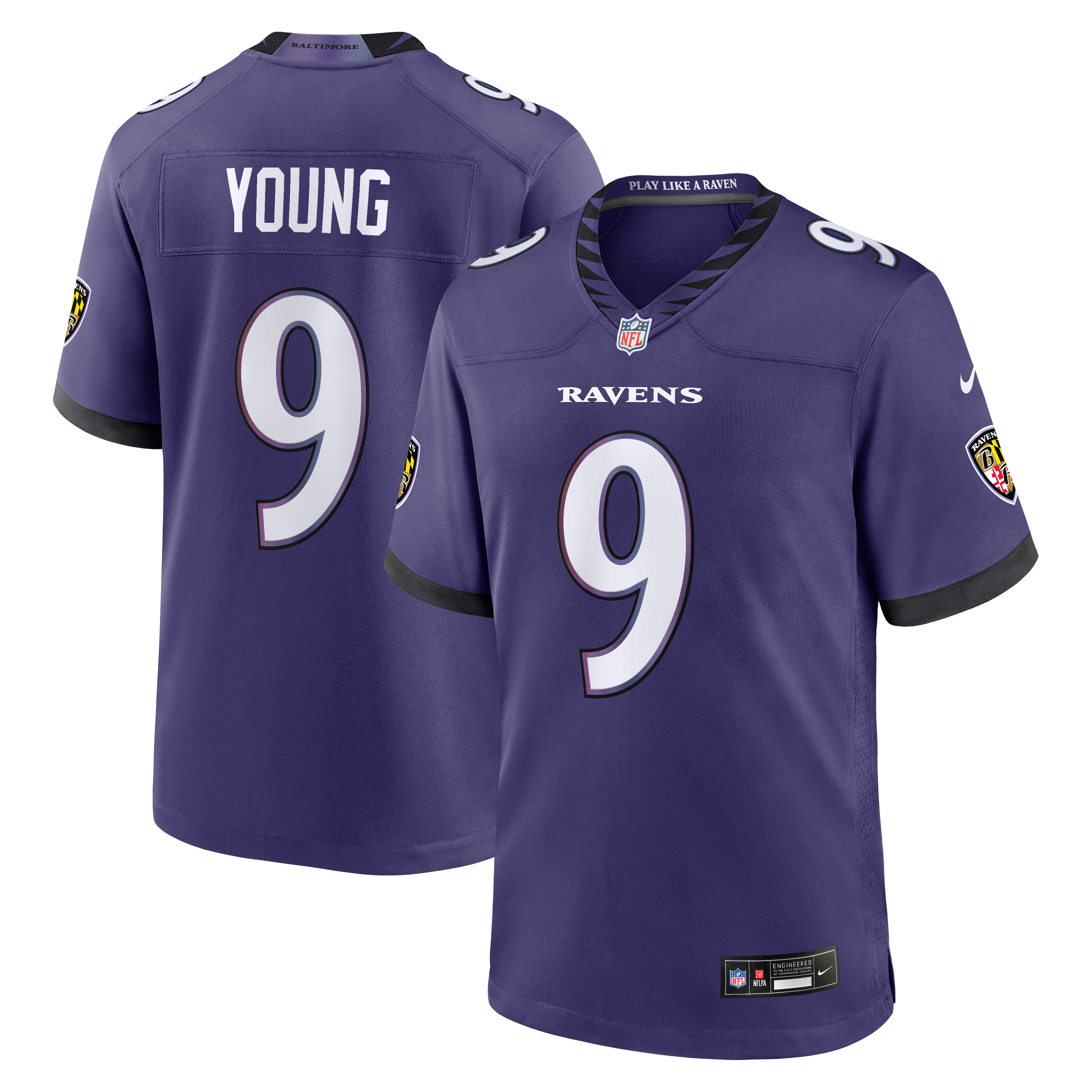 Men’s Nike Zion Young Purple Baltimore Ravens Team Game Jersey
