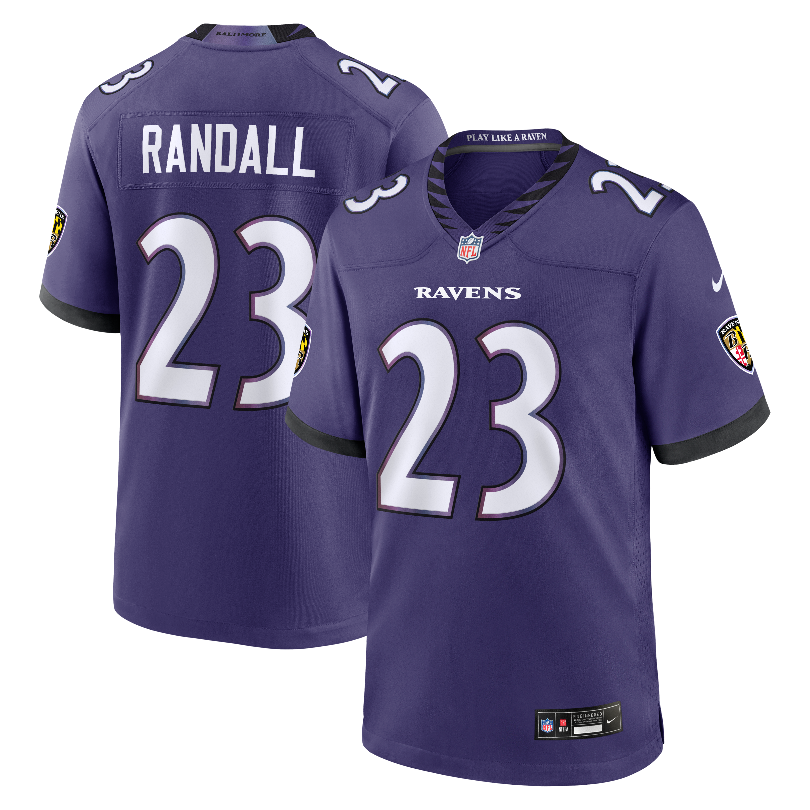 Men’s Nike Adam Randall Purple Baltimore Ravens Team Game Jersey
