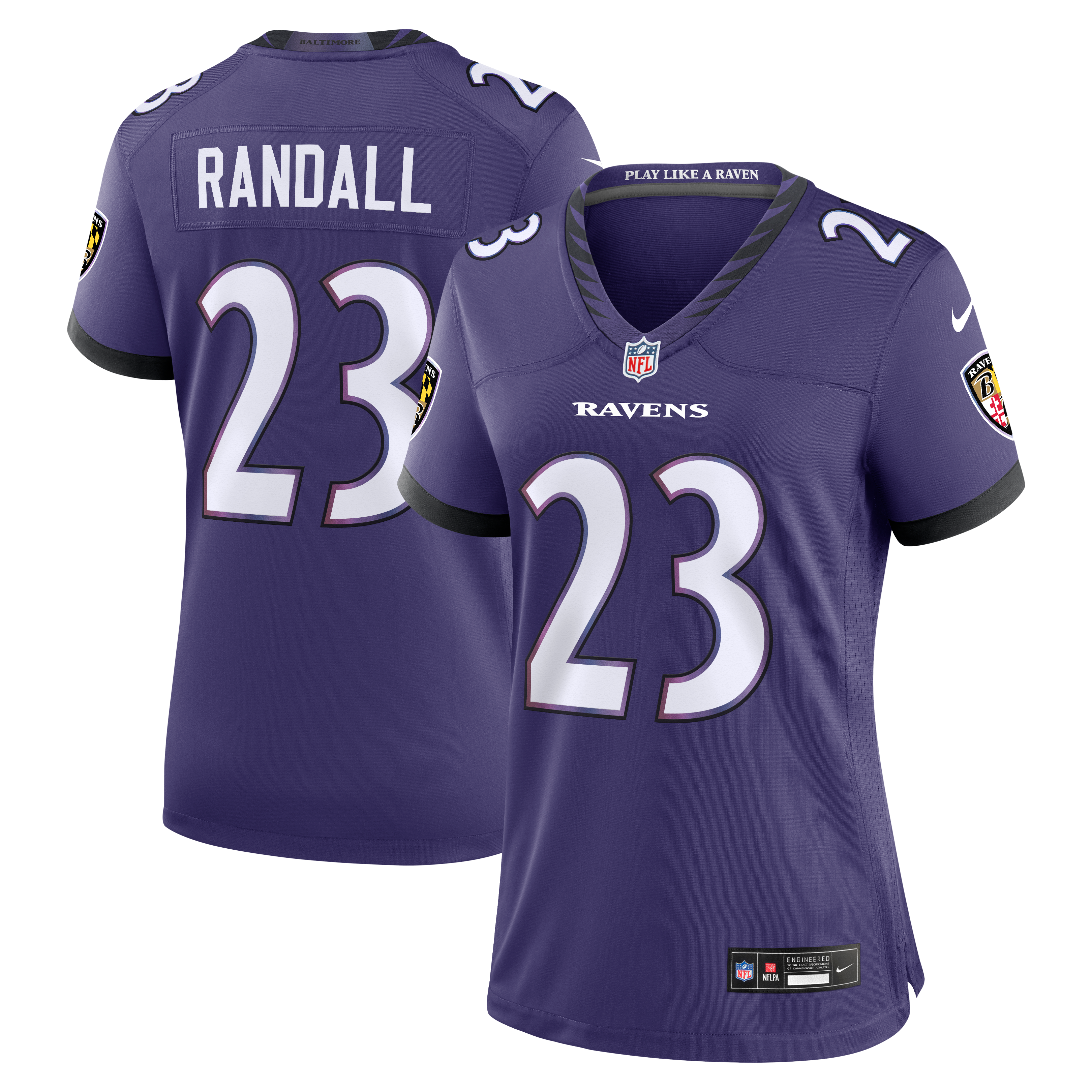 Women’s Nike Adam Randall Purple Baltimore Ravens Team Game Jersey