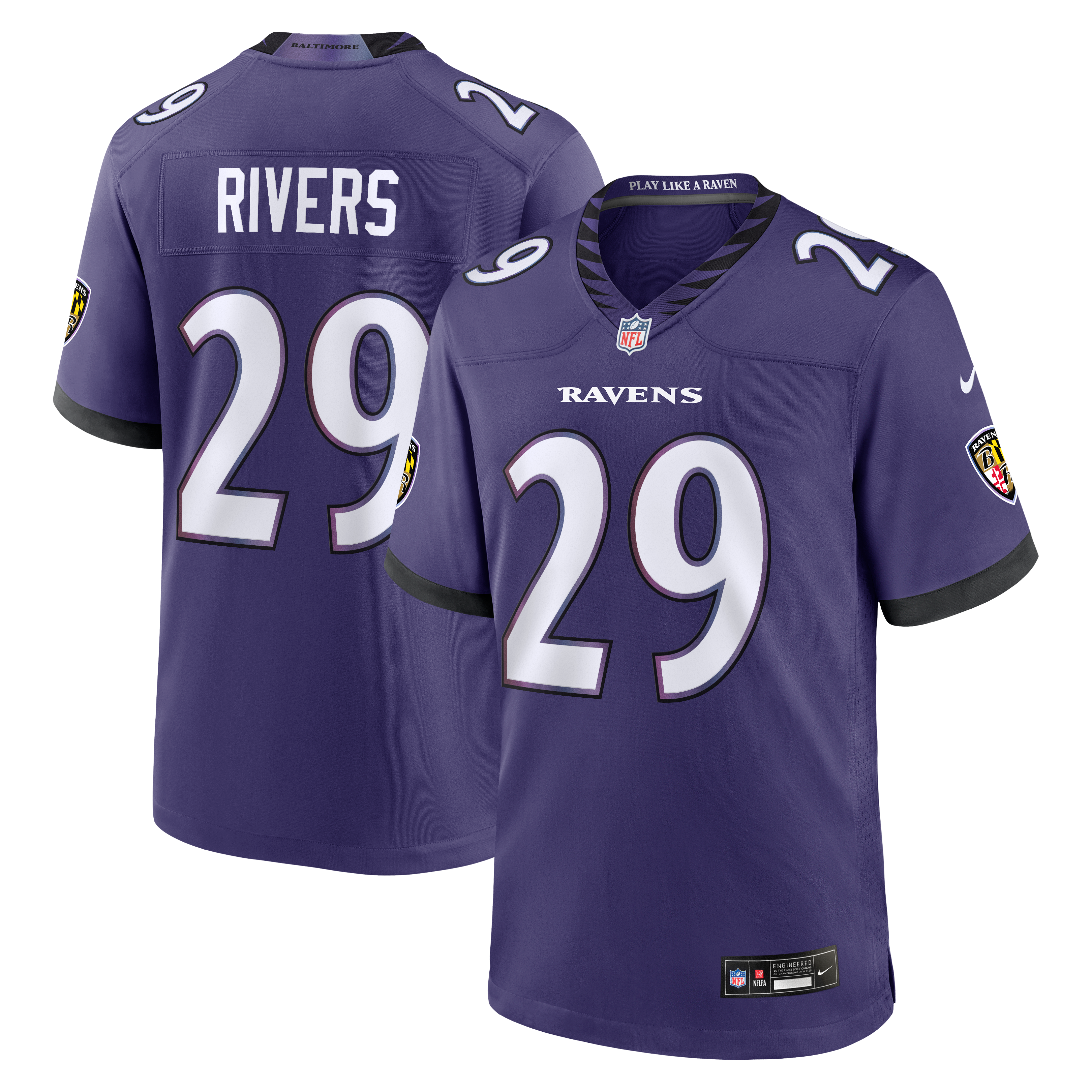 Men’s Nike Chandler Rivers Purple Baltimore Ravens Team Game Jersey Men’s Nike Chandler Rivers Purple Baltimore Ravens Team Game Jersey