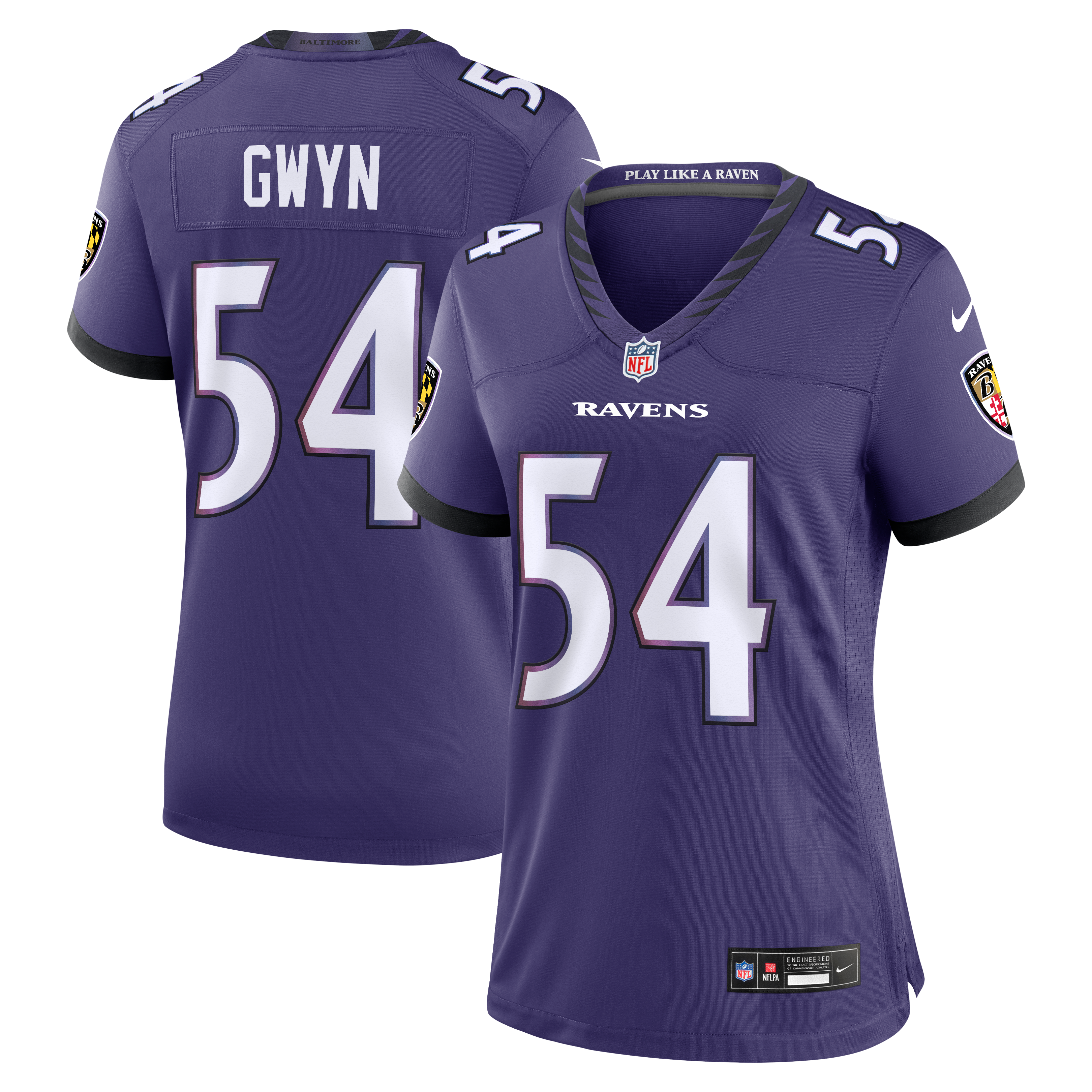 Women’s Nike Jovaughn Gwyn Purple Baltimore Ravens Team Game Jersey