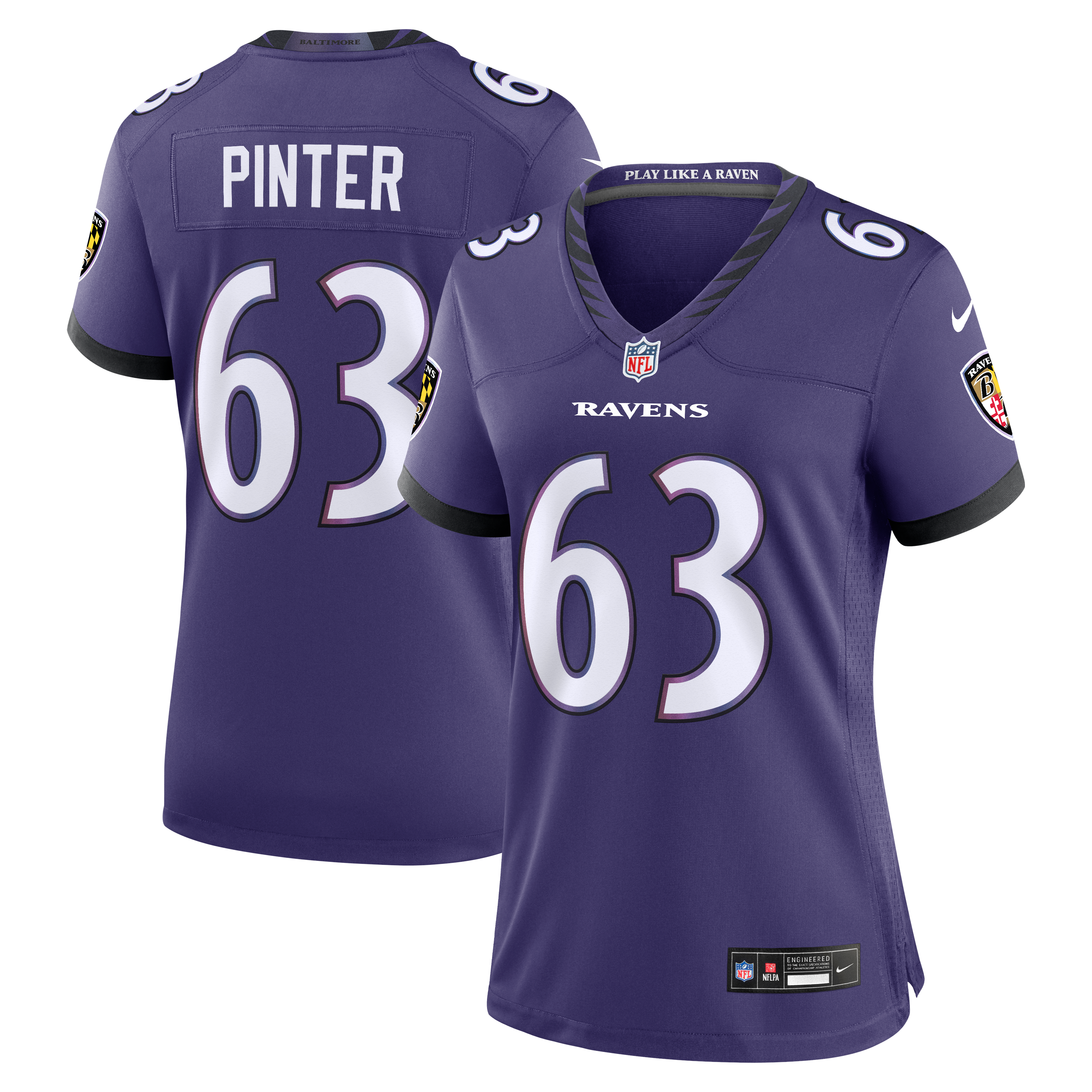 Women’s Nike Danny Pinter Purple Baltimore Ravens Team Game Jersey