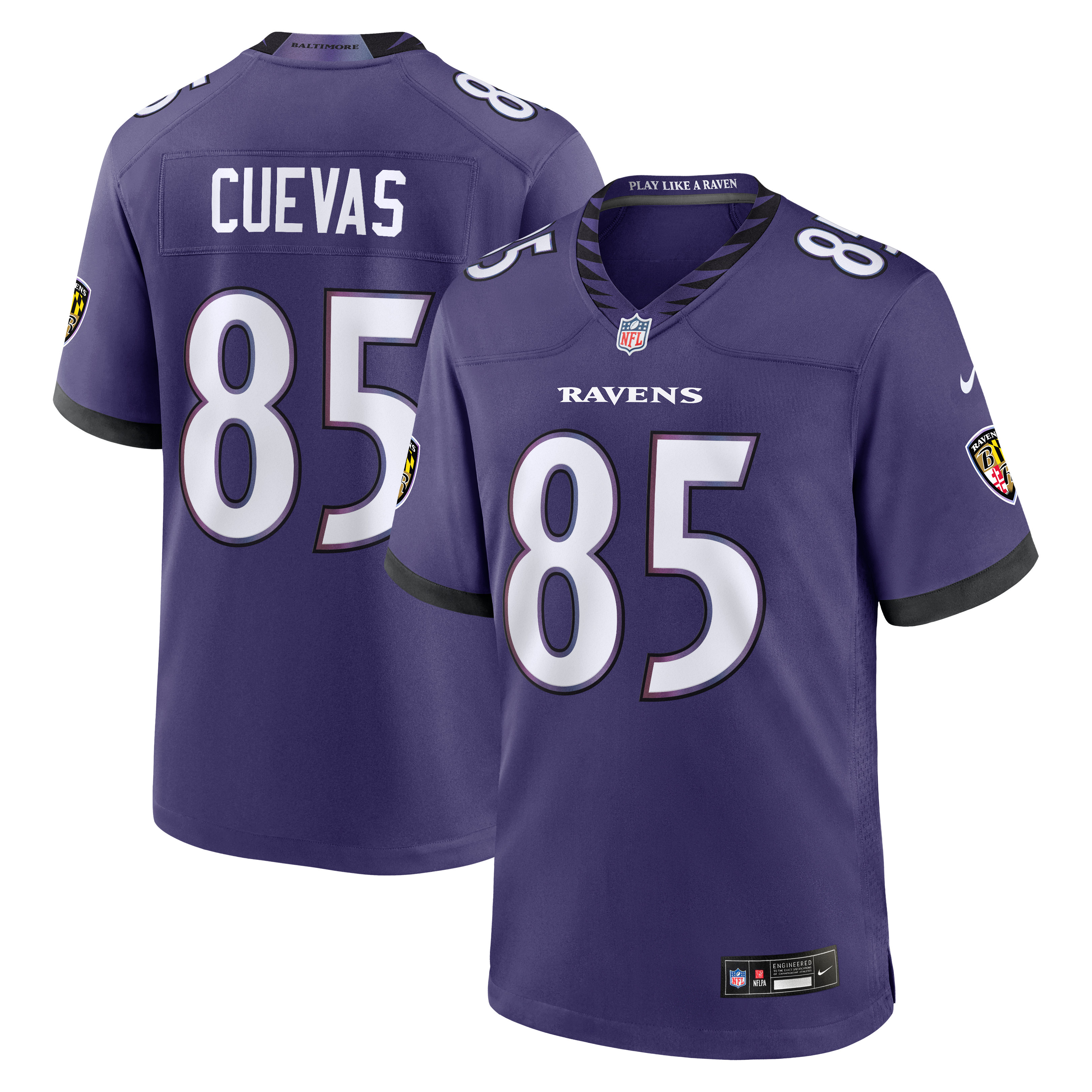 Men’s Nike Josh Cuevas Purple Baltimore Ravens Team Game Jersey