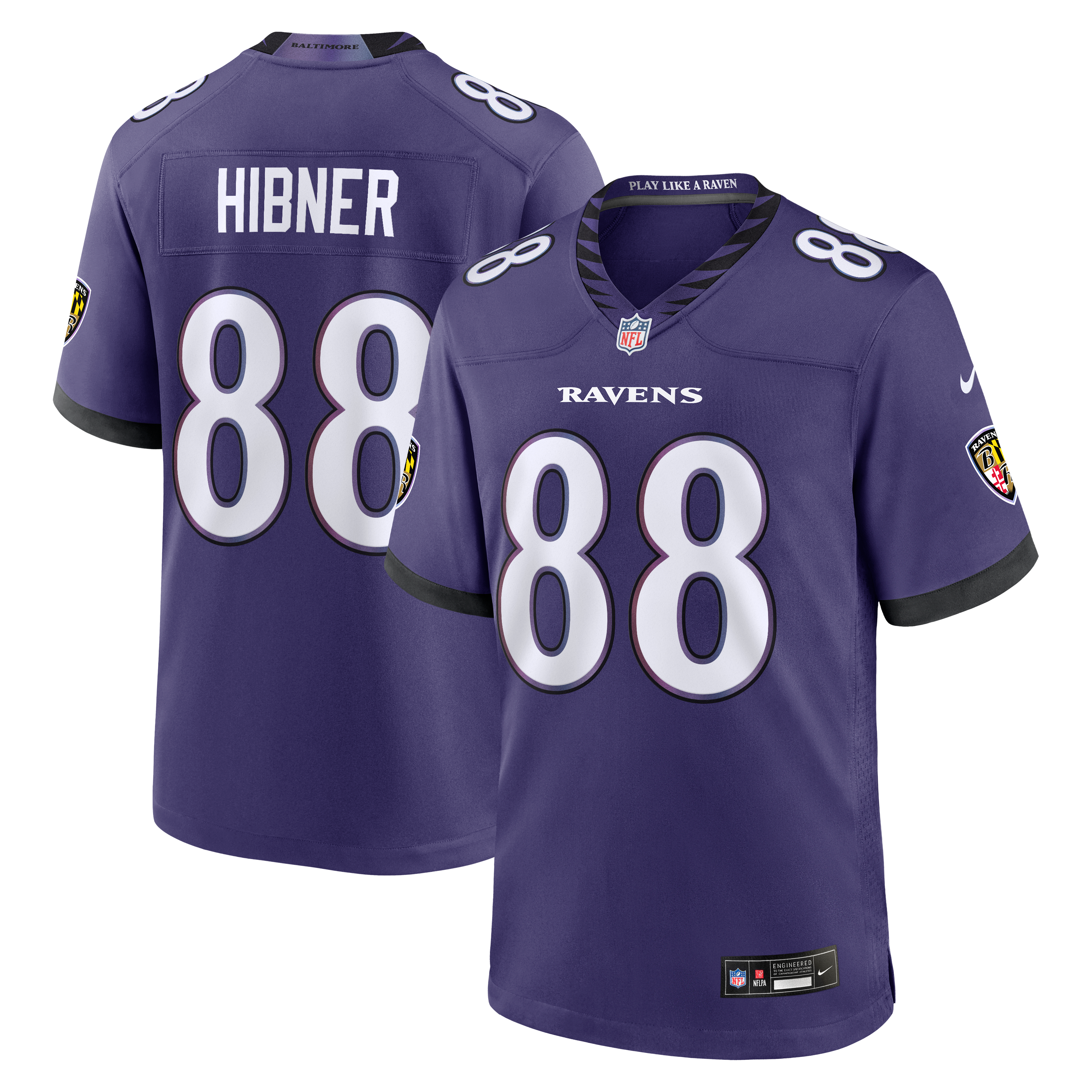 Men’s Nike Matthew Hibner Purple Baltimore Ravens Team Game Jersey