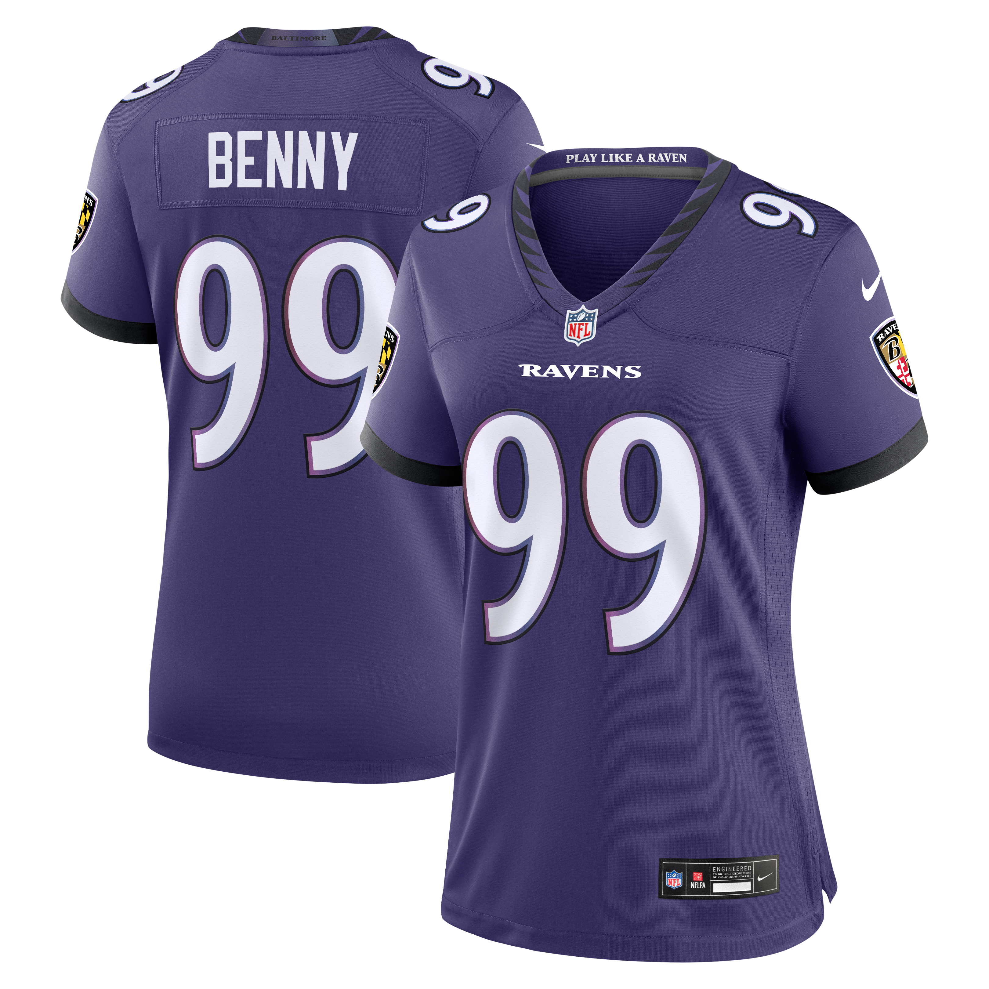Women’s Nike Rayshaun Benny Purple Baltimore Ravens Team Game Jersey