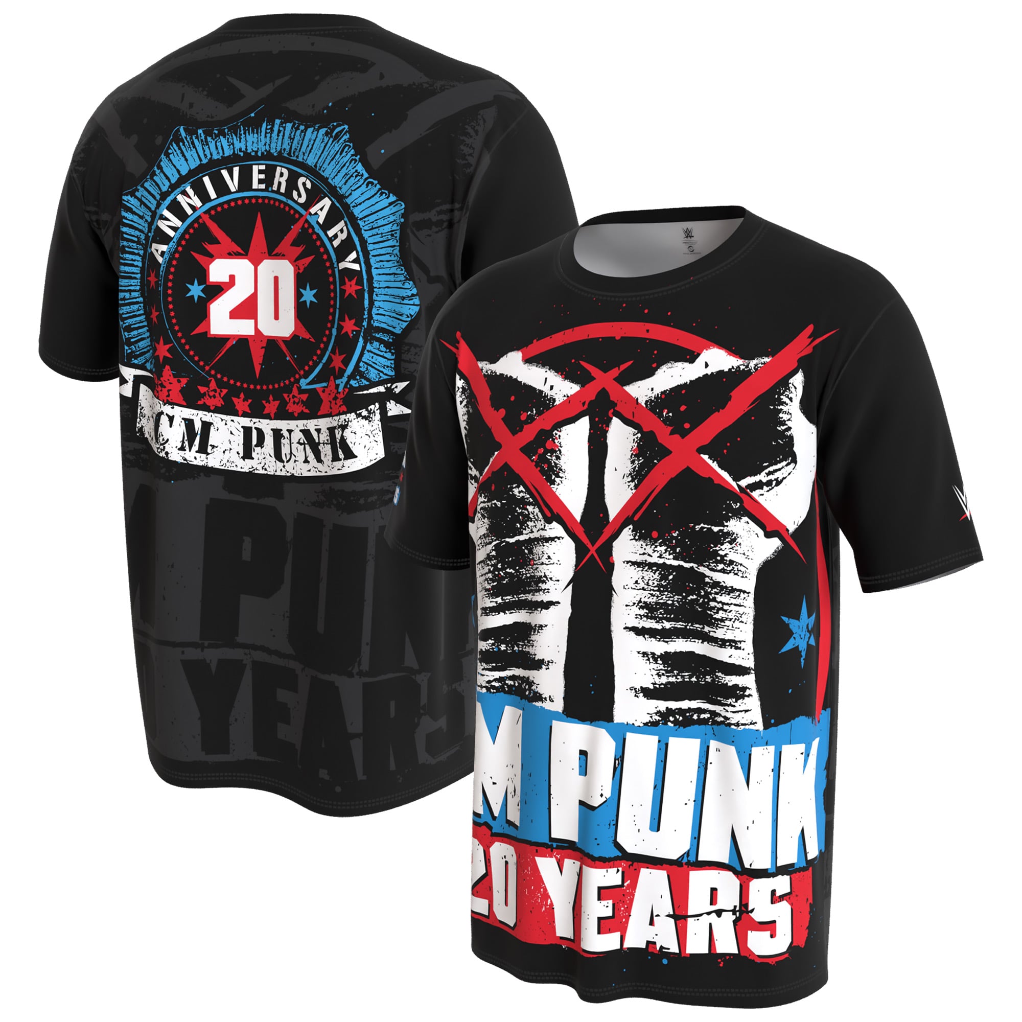 Men's ProSphere Black CM Punk 20 Years T-Shirt