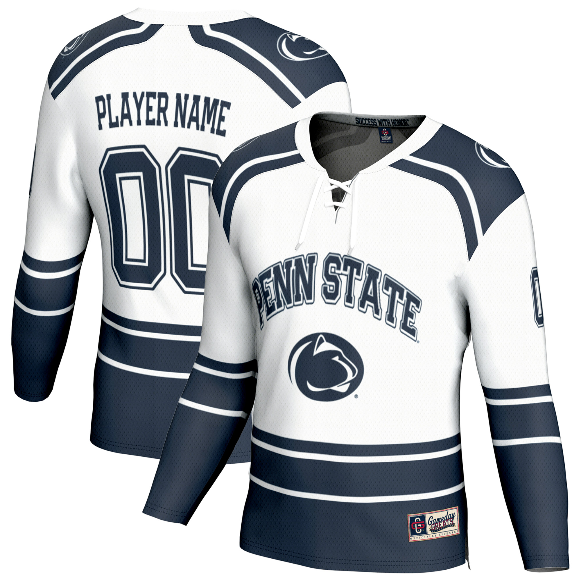 Youth GameDay Greats White Penn State Nittany Lions NIL Pick-A-Player Men’s Ice Hockey Fashion Jersey Youth GameDay Greats White Penn State Nittany Lions NIL Pick-A-Player Men’s Ice Hockey Fashion Jersey