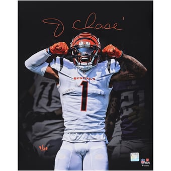 Ja'Marr Chase Cincinnati Bengals Autographed 16" x 20" Unleashed Spotlight Photograph - Signed in Orange Ink - Limited Edition of 25