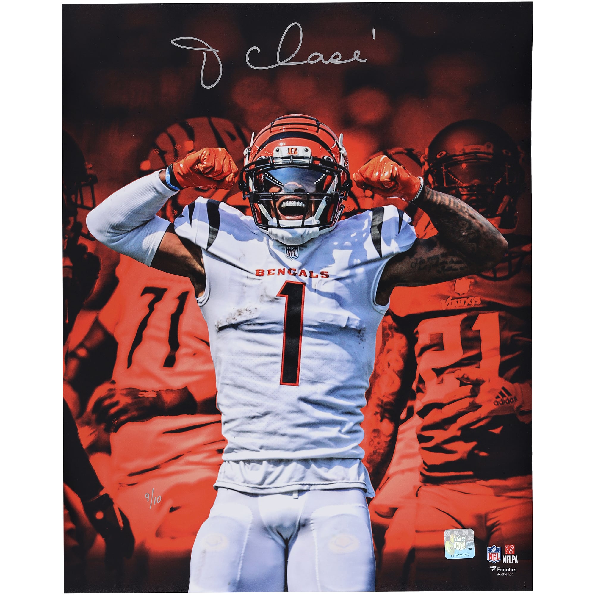 Ja'Marr Chase Cincinnati Bengals Autographed 16" x 20" Unleashed Team Colorway Spotlight Photograph - Limited Edition of 10