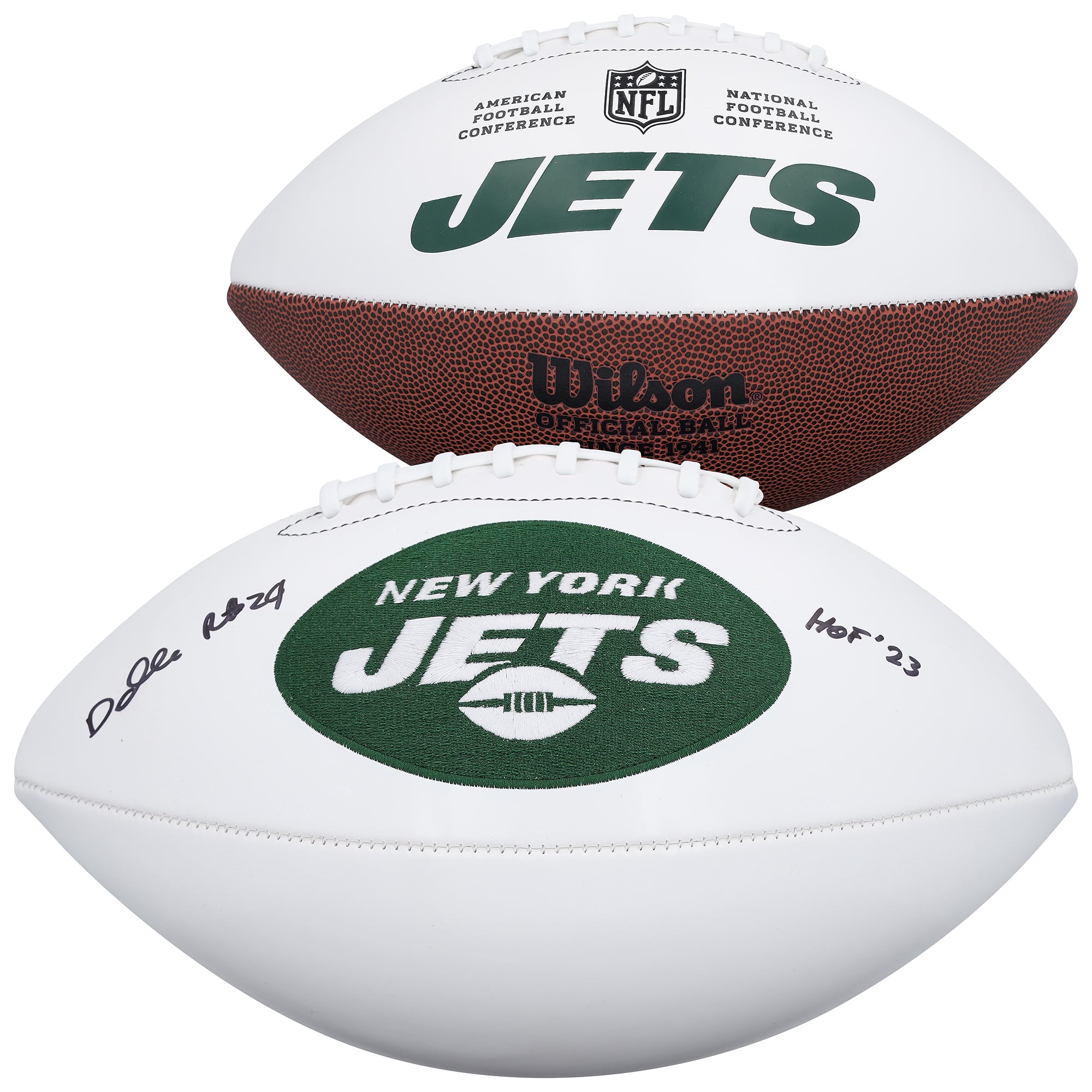 Darrelle Revis New York Jets Autographed Wilson White Panel Football with "HOF 23" Inscription