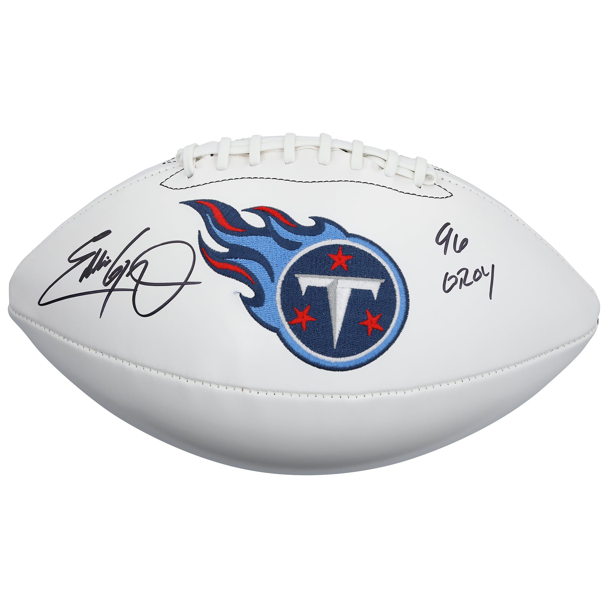 Eddie George Tennessee Titans Autographed Wilson White Panel Football with "96 OROY" Inscription