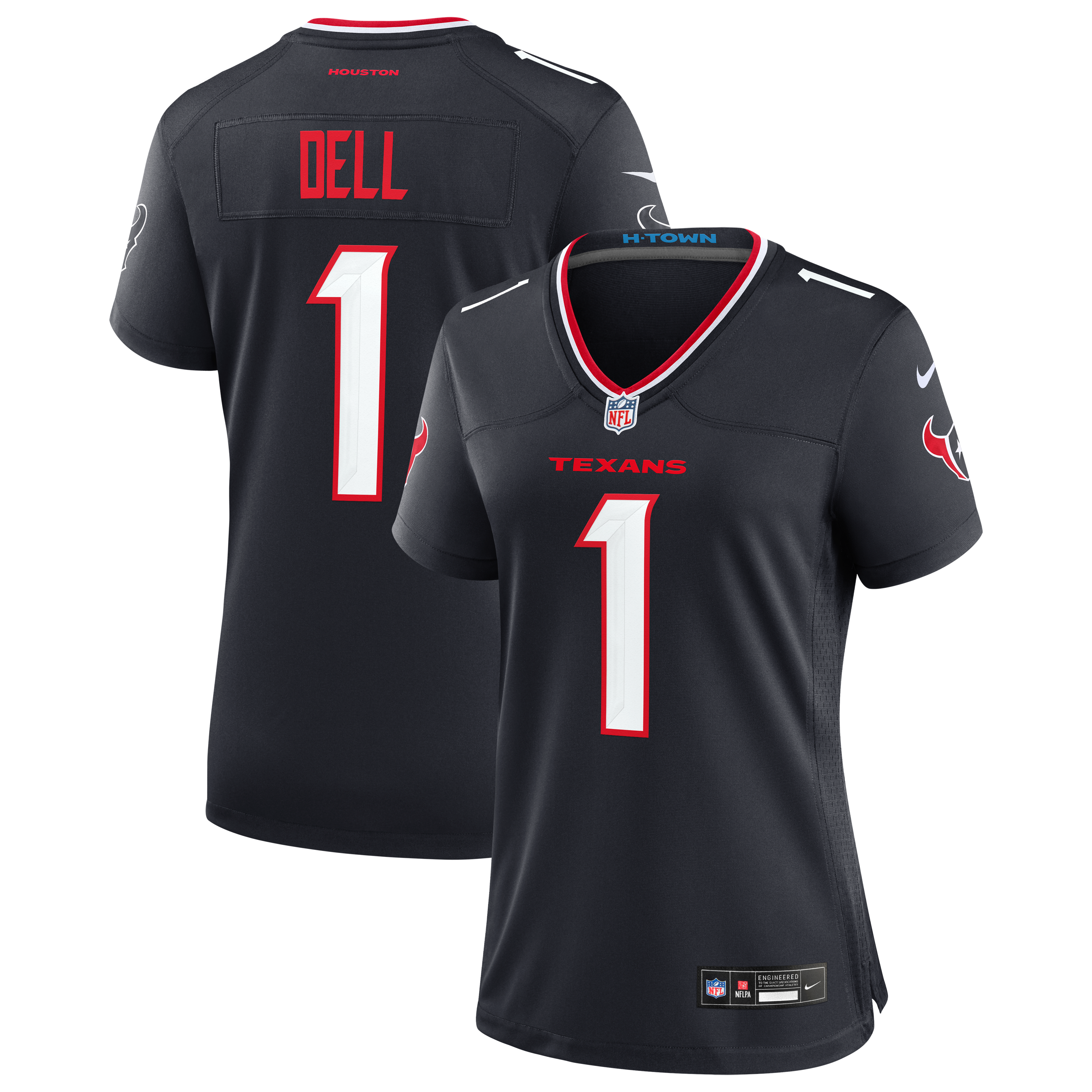 Women's Nike Tank Dell Navy Houston Texans Team Game Jersey