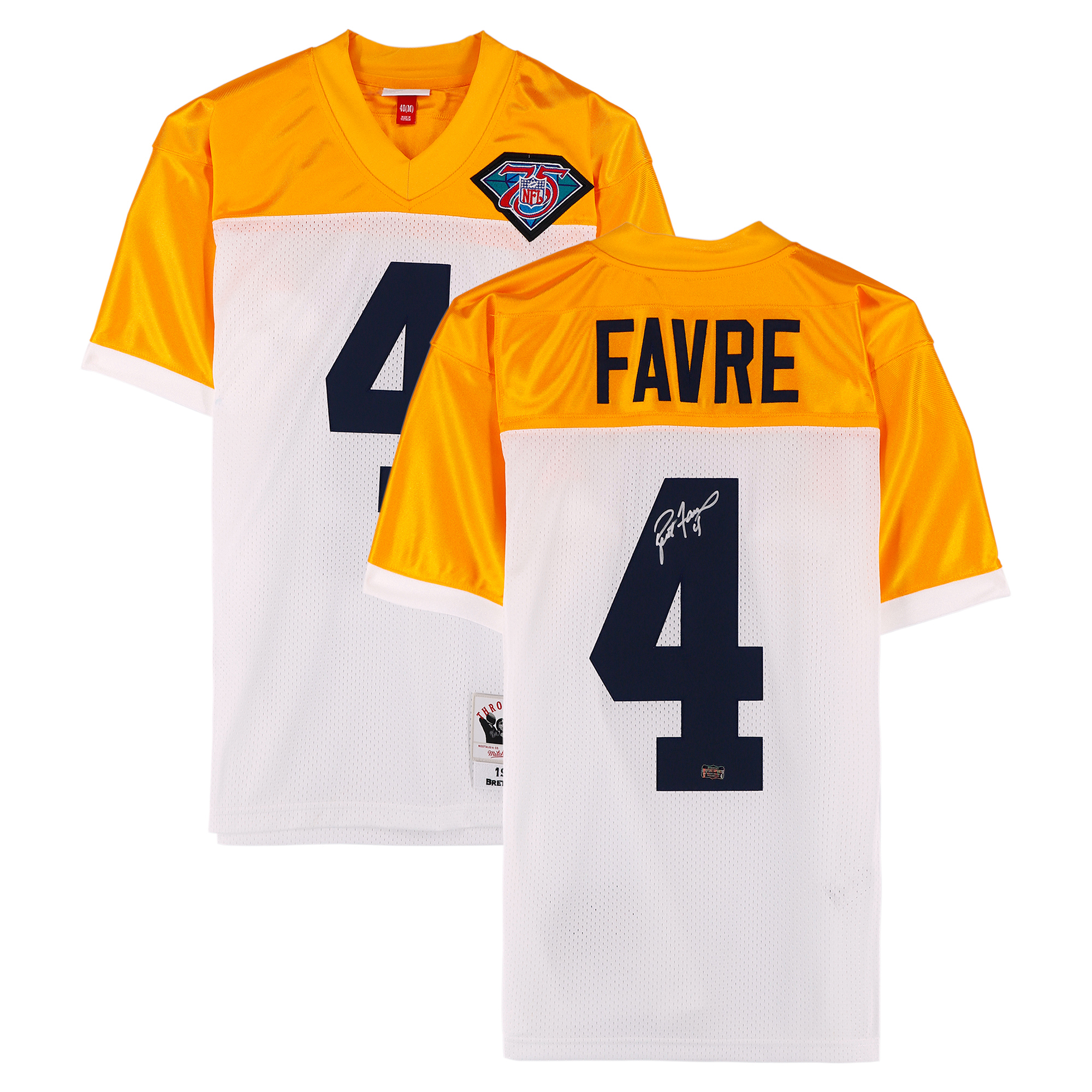 Brett Favre Green Bay Packers Autographed White Mitchell & Ness 1994 Authentic Jersey