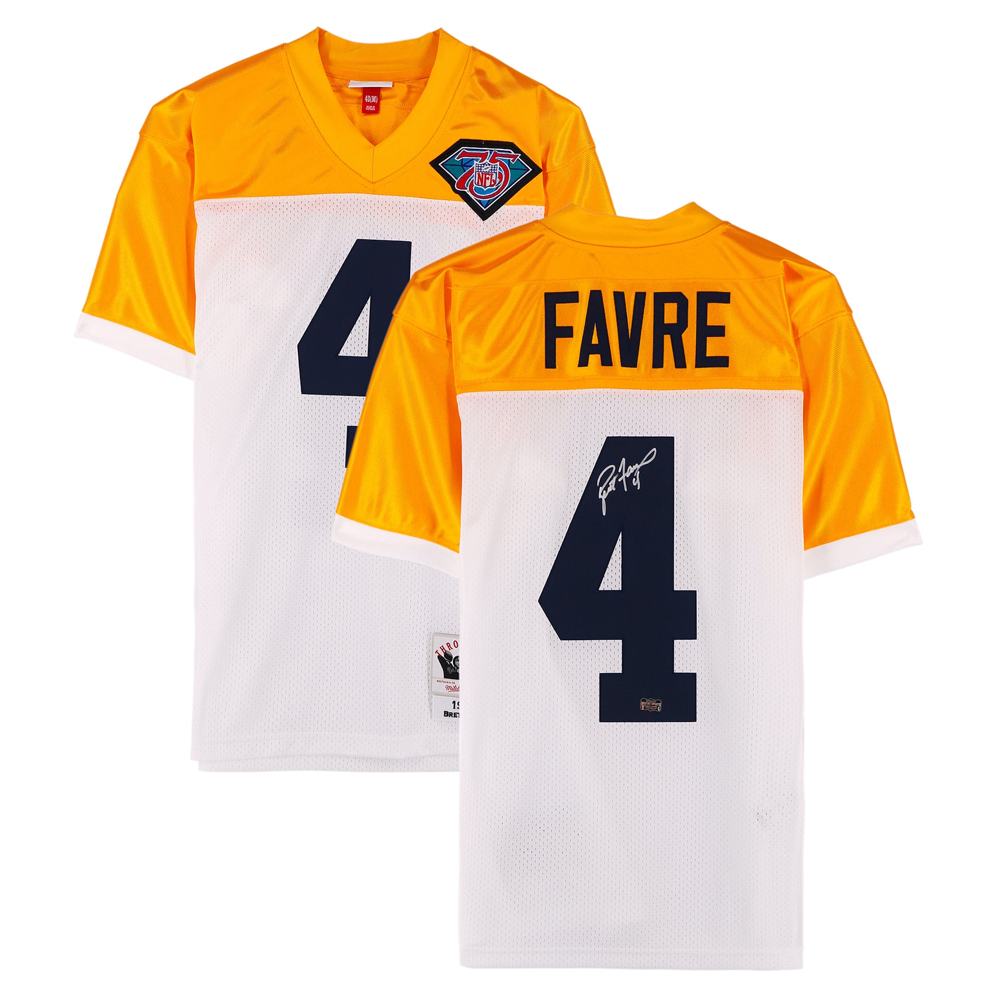 Brett Favre Green Bay Packers Autographed White Mitchell & Ness 1994 Authentic Jersey