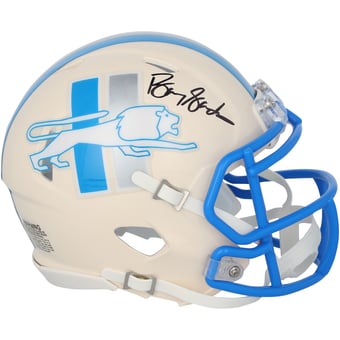 Barry Sanders Detroit Lions Autographed Riddell Retro Speed Mini Helmet