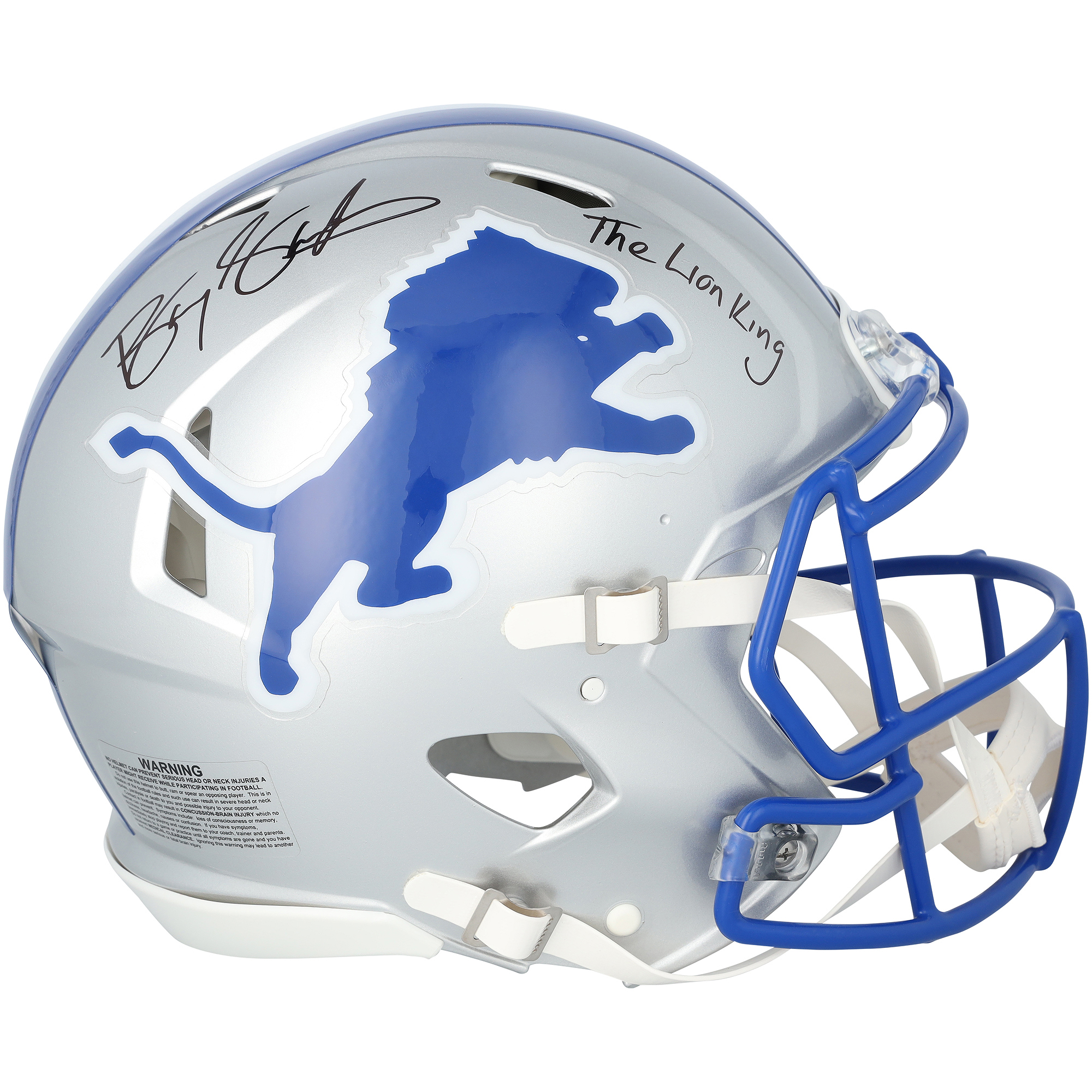Barry Sanders Detroit Lions Autographed Riddell 1983-2002 Throwback Speed Authentic Helmet with "Lion King" Inscription
