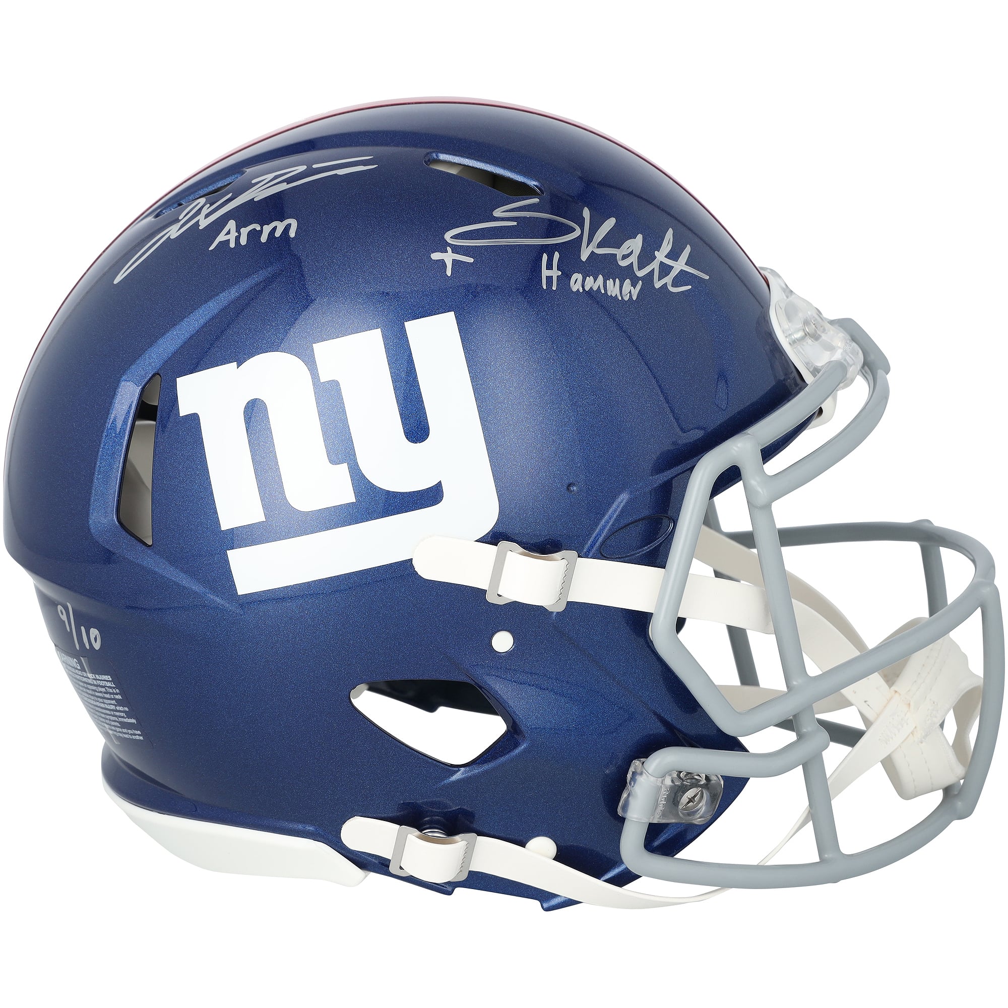 Jaxson Dart & Cam Skattebo New York Giants Autographed Riddell Speed Authentic Helmet with "Arm & Hammer" Inscription