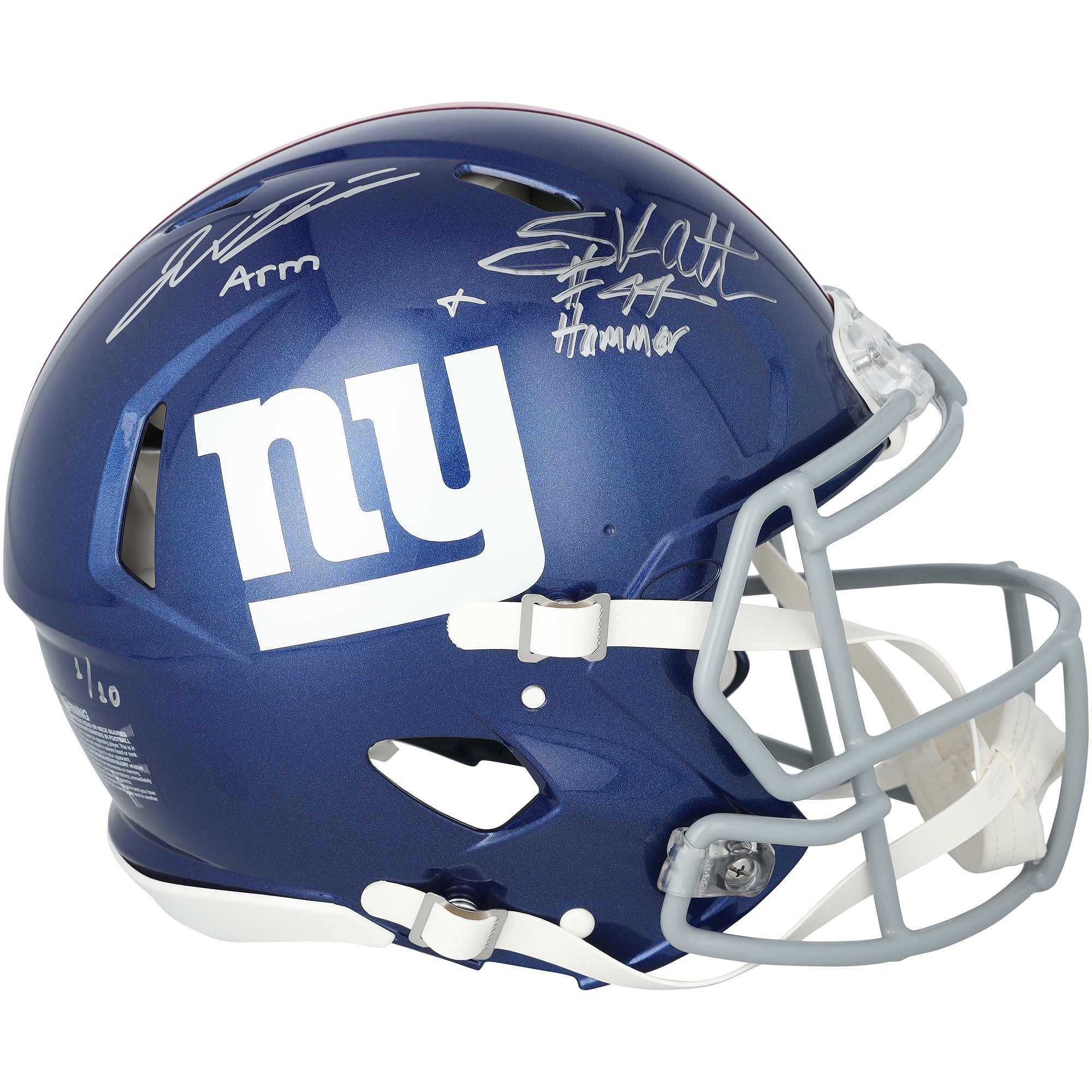 Jaxson Dart & Cam Skattebo New York Giants Autographed Riddell Speed Authentic Helmet with "Arm & Hammer" Inscription