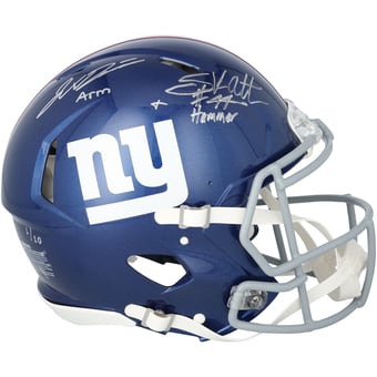 Jaxson Dart & Cam Skattebo New York Giants Autographed Riddell Speed Authentic Helmet with "Arm & Hammer" Inscription