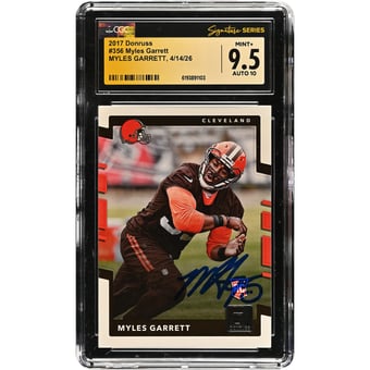 Myles Garrett Cleveland Browns Autographed 2017 Donruss #356 CGC Fanatics Witnessed Authenticated /10 Rookie Card